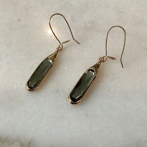 Robert Lee Morris Soho Gold Tone Stone Drop Earrings, Brand New